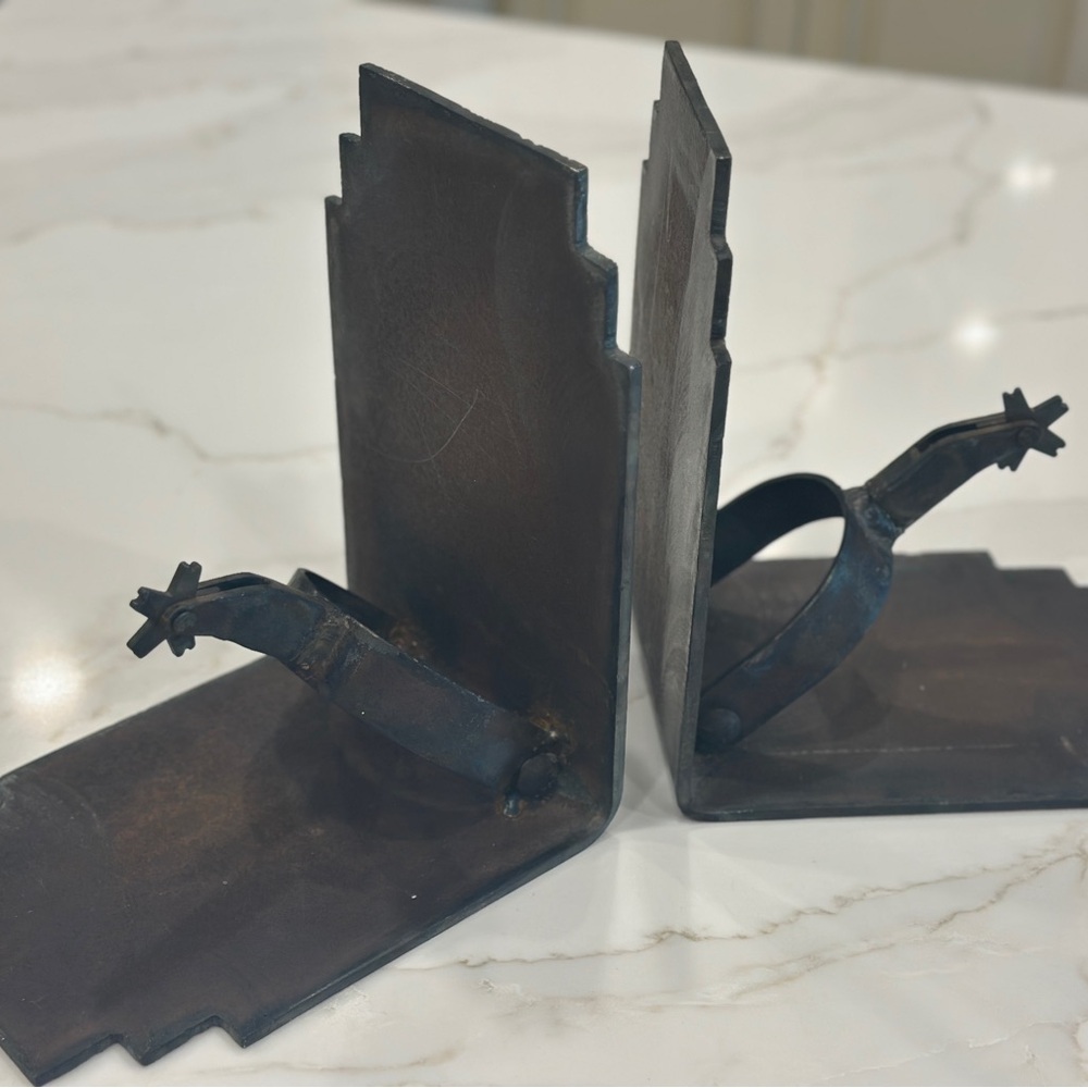 Rustic Metal Spur Bookends